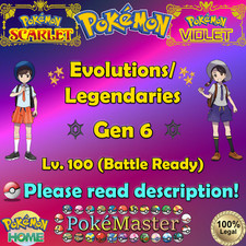 Shiny Non-shiny Gen 6 Lv. 100 Battle Ready 6IV Scarlet Violet HOME Legal