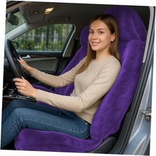 1 PCS Fluffy Car Seat Cover, Plush Fuzzy Fur Seat Protector for Winter, PURPLE