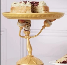 NEW BOX DISNEY STORE BEAUTY AND THE BEAST LUMIERE CAKE DESSERT  SERVING TRAY