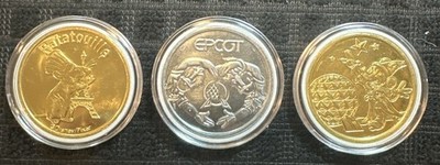 NEW Walt Disney World Disney Lot Of 3 EPCOT 2025 Medallion Token Coin