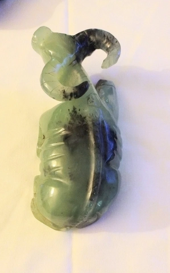 复古中国绿玉雕塑石雕水牛装饰学者艺术 — 第 4/4 张图片