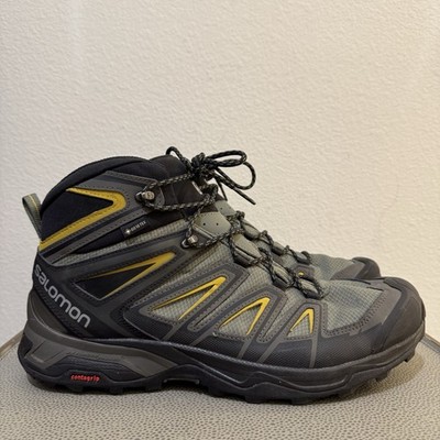 Salomon X Ultra 3 Wide Mid GTX 401295 Gore-Tex Hiking Boots Khaki Black Sz 12.5