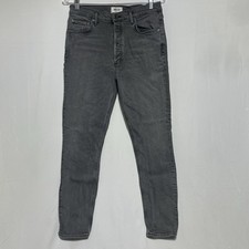AGOLDE Jeans Women sz 28 Nico High Rise Black/Gray A093-1286 Button Fly Pants