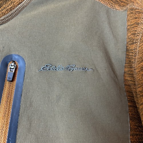 Eddie Bauer Sweater Mens Extra Large Orange Fleece 1/4 Zip Collar Pullover - Picture 6 of 15