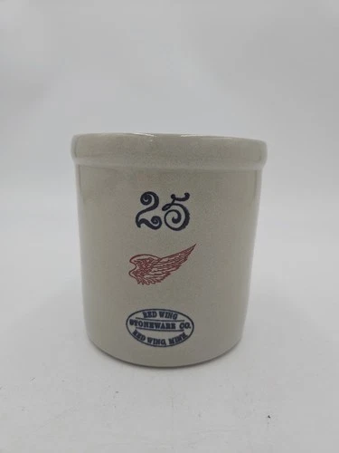 Red Wing Pottery Miniature 25 Gallon Advertising Candy Crock, 4 1/2" Tall Marked