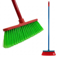 2 Set Soft Indoor Broom with Long Handle Floor Sweeping Brush Kitchen Home Clean