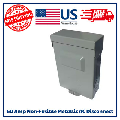 Ac Disconnect Box Electrical 60 Amp 120/240-volt Non-fuse Metallic Padlockable