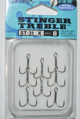 owner stinger treble hooks 5631-039 size 8 super tin finish st-31 anti rust