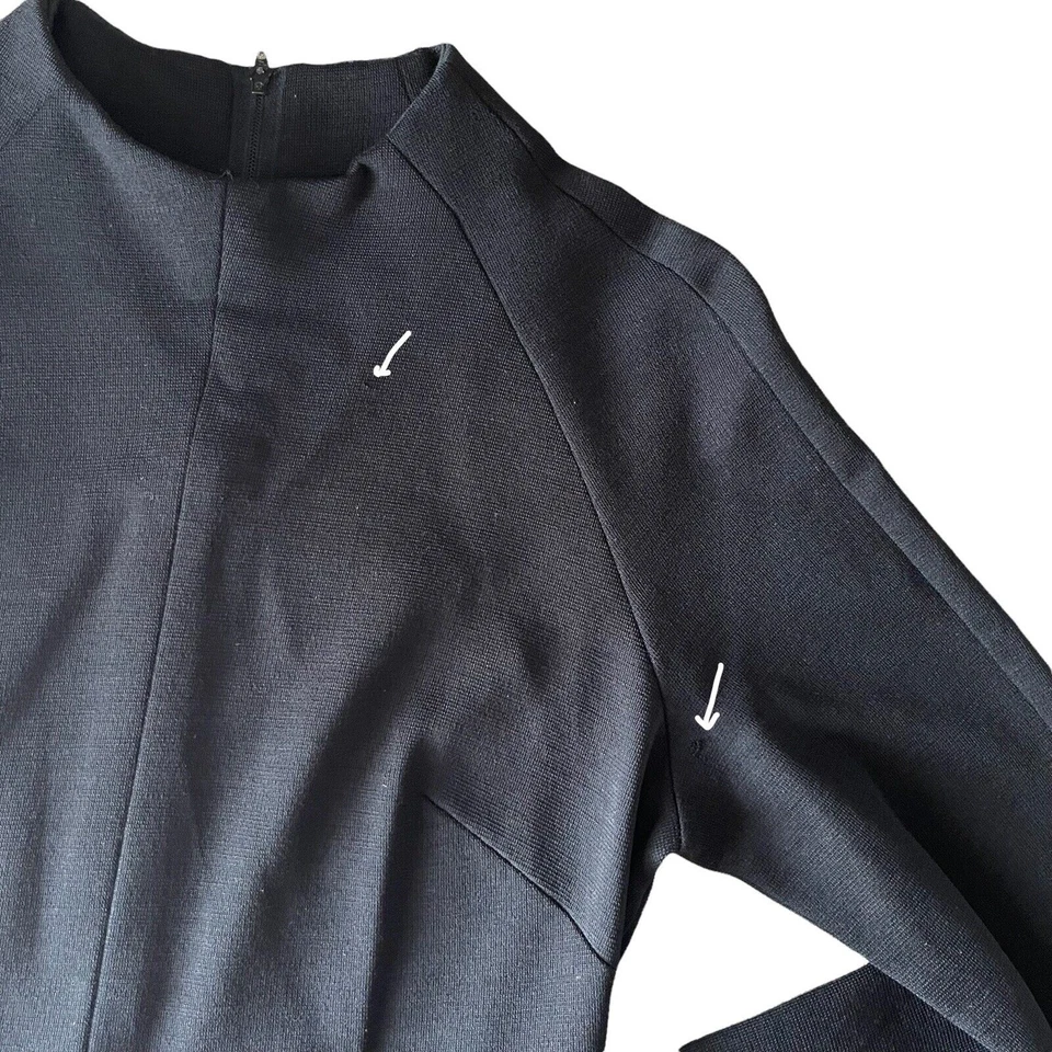 Vintage Dress RUTH NORMAN X GAY GIBSON Size S/M Black Wave Stripes Belted - Image 4 of 4