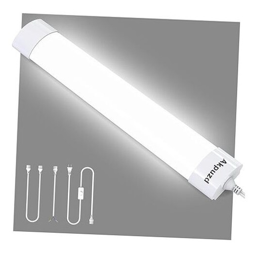 LED Plug in Ceiling Lights, IP66 Waterproof 16W Tube Light with NO/Off 1.4FT