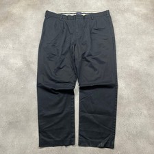 Dockers Chino Trousers Mens 44" Classic Fit Pleated Straight Leg Pants, Black