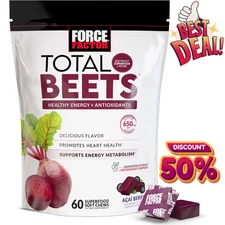 Force Factor Total Beets Concentrated Beet Root Soft Chews, Circulation Support