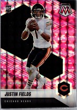 2021 Panini Mosaic #304 Justin Fields Prizm Camo Pink