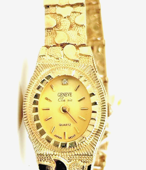 10k Yellow Solid Gold Geneve Classic Nugget Womens Watch | eBay display picture 1