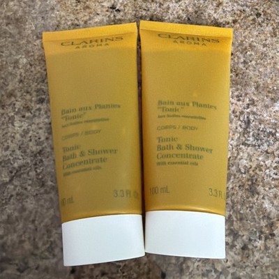 (2)Clarins Aroma Tonic Bath & Shower Concentrate 100ml Essential Oils New France