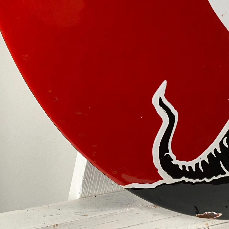 Sinclair Enamel Sign - Ø 50cm (19.7") - Garage Motor Oil Metal Advertising Decor - Image 3 of 4