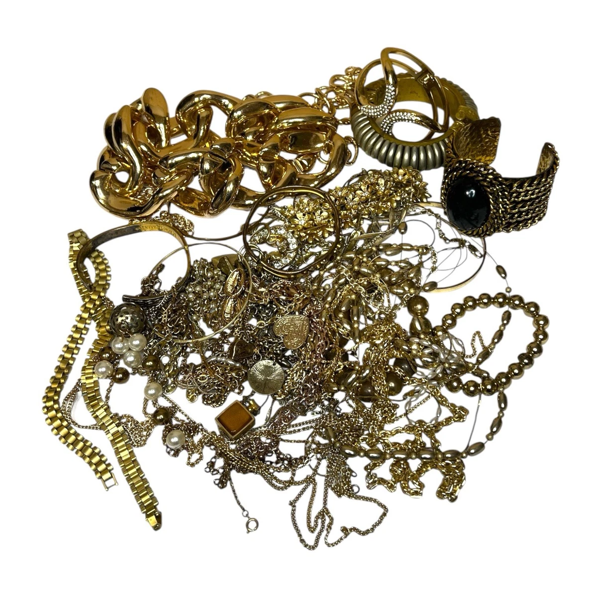 Parure De Bijoux Vintage - Collier Et Bracelet Crevettes - Plaqué Or - Femme