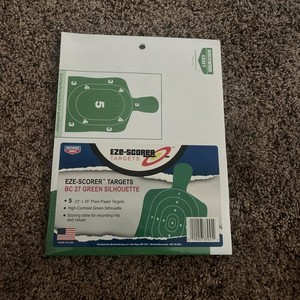 BC EZE-Scorer Targets 23"x35" Green Silhouette & Score Table (5 Pack) #BC-37045