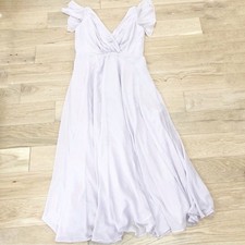 David's Bridal Iris light purple Wedding Bridesmaids Dress Flutter Sleeve