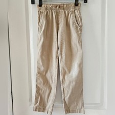 Kid's sz S 6/7 Beige Pull On Pants Adjustable Waist Casual Everyday School Fall