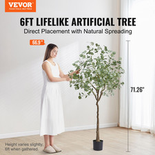 Artificial Eucalyptus Tree, 6 FT Tall Faux Plant, Secure PE Material  Anti-Tip
