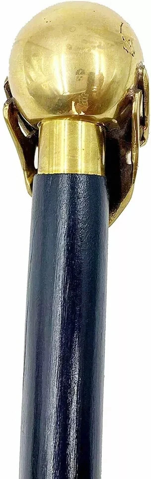 Vintage walking stick Solid Brass Skull Handle Ca… - image 2