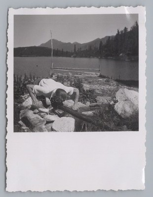 Bad Gastein 1952 - Reedsee Man Drinking From Fountain - Old Photo 1950s