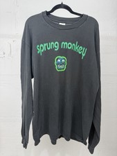 Vintage Sprung Monkey Shirt Longsleeve XL Flames Sleeves Punk Rock