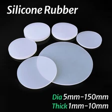 Solid Round Silicone Rubber Sheet Mat Disc Heat Resist Seal Gasket Ø 5MM-150MM