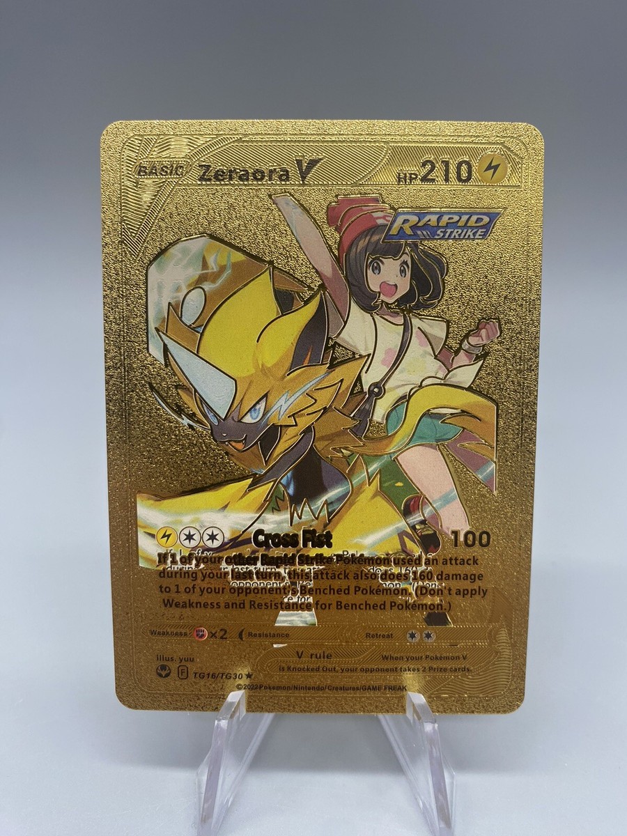 Pokémon Zeraora V TG16/TG30 Rapid Strike Gold Foil Card -NM Pokémon Zeraora V TG16/TG30 Rapid Strike Gold Foil Card -NM