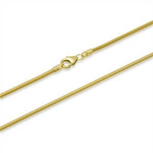 Authentic 2mm 14k GOLD PLATED STERLING SILVER 925 ITALIAN SNAKE CHAIN NECKLACE JEWELLERY