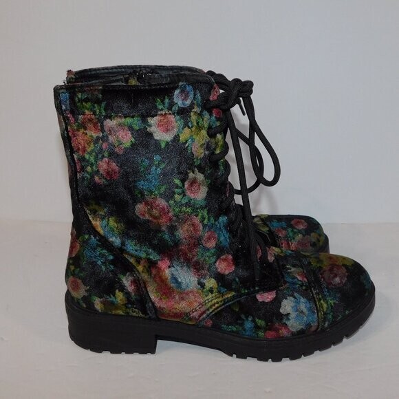 Floral Velvet Madden Girl Velvet Combat Boots Madden Girl Eloisee