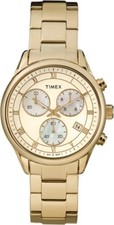 TIMEX Uhr Style T2P159 sportlich eleganter Damen Chronograph gold-farbig