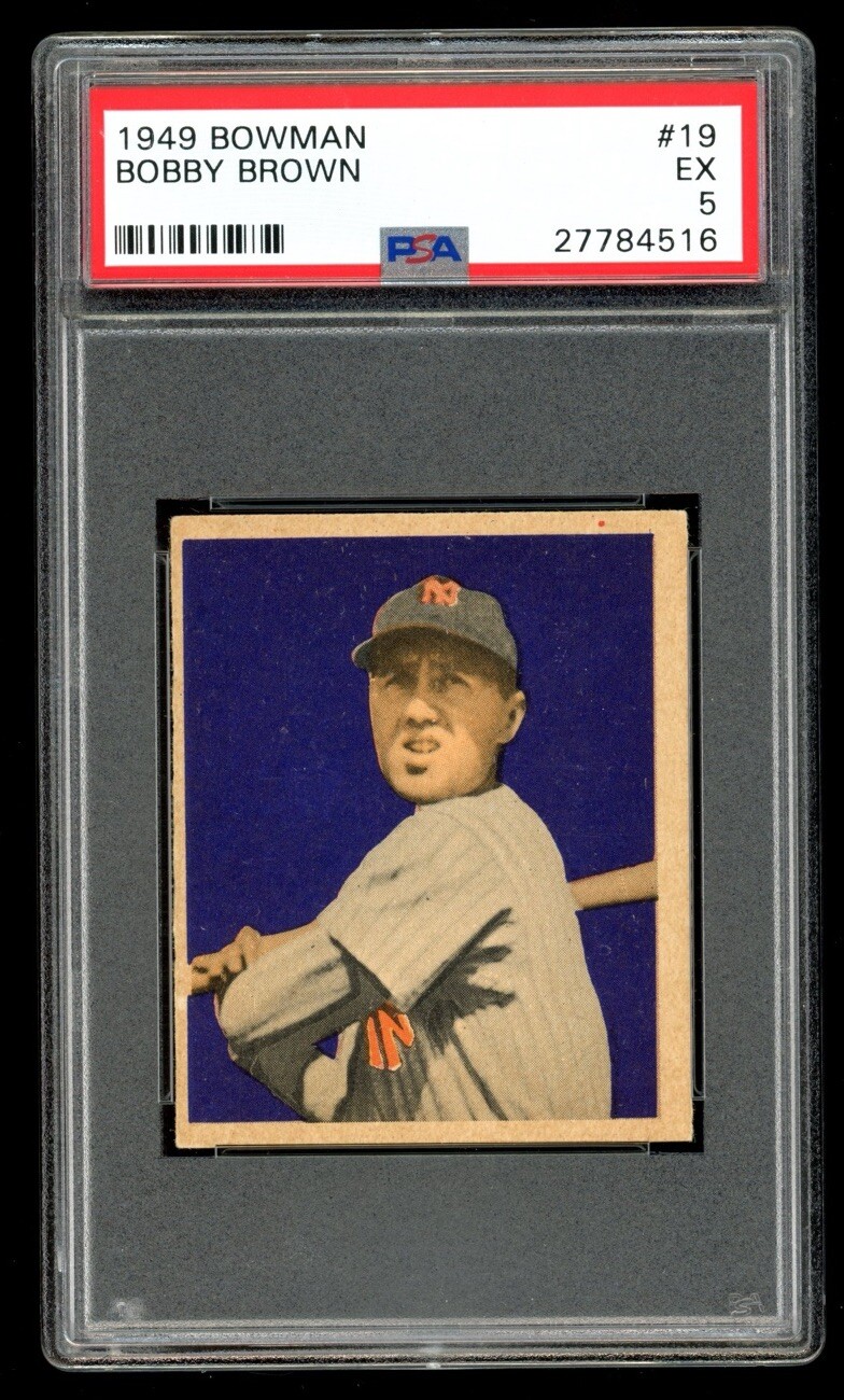 1949 Bowman Baseball #19 Bobby Brown  Rookie RC PSA 5 EX