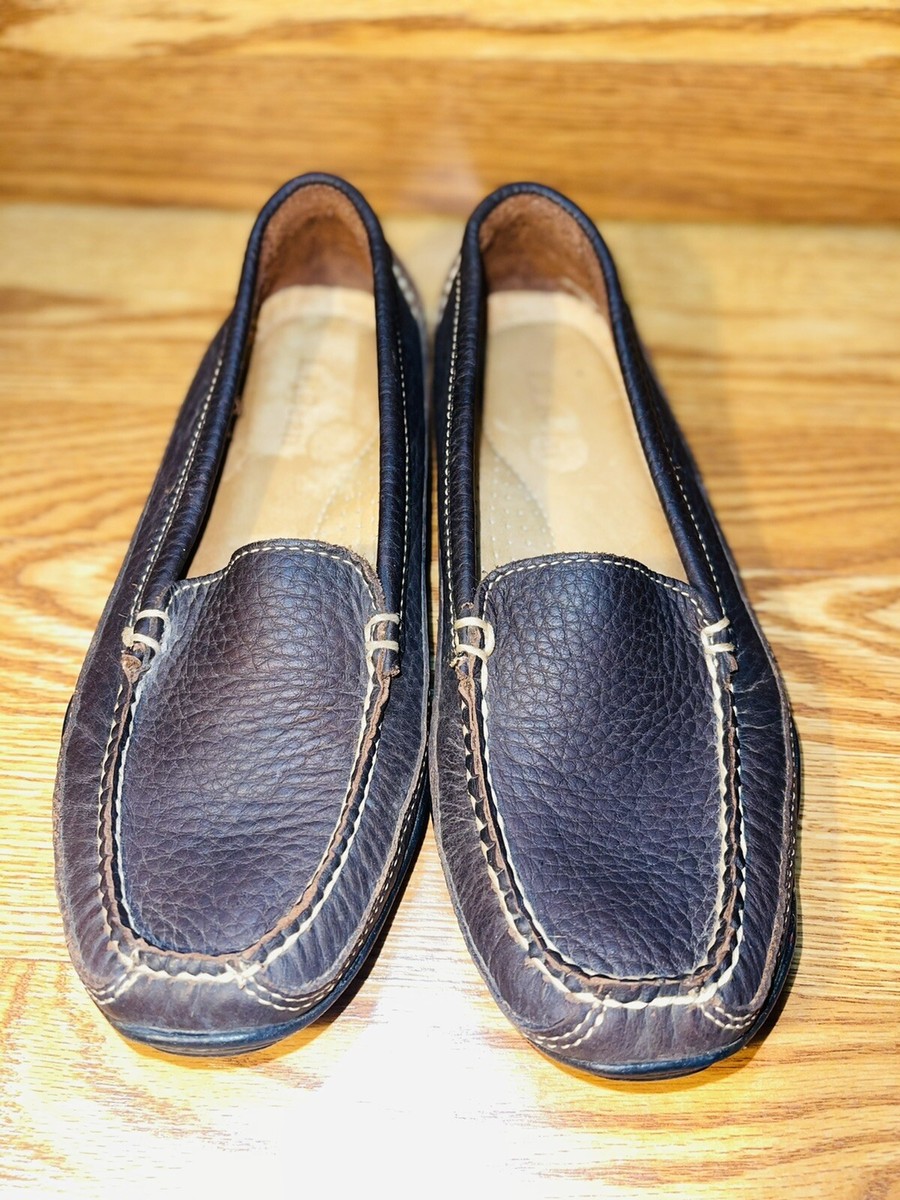 LL Bean Leather Vibram Loafers Womens Size 6 M LL Bean Cream Ivory Leather Vibram Sole  main image 3