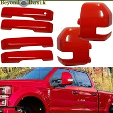 2023-2025 Ford F250-F550 Crew Door Handle COVERS NoSMT+Mirror COVERS PQ RACE RED