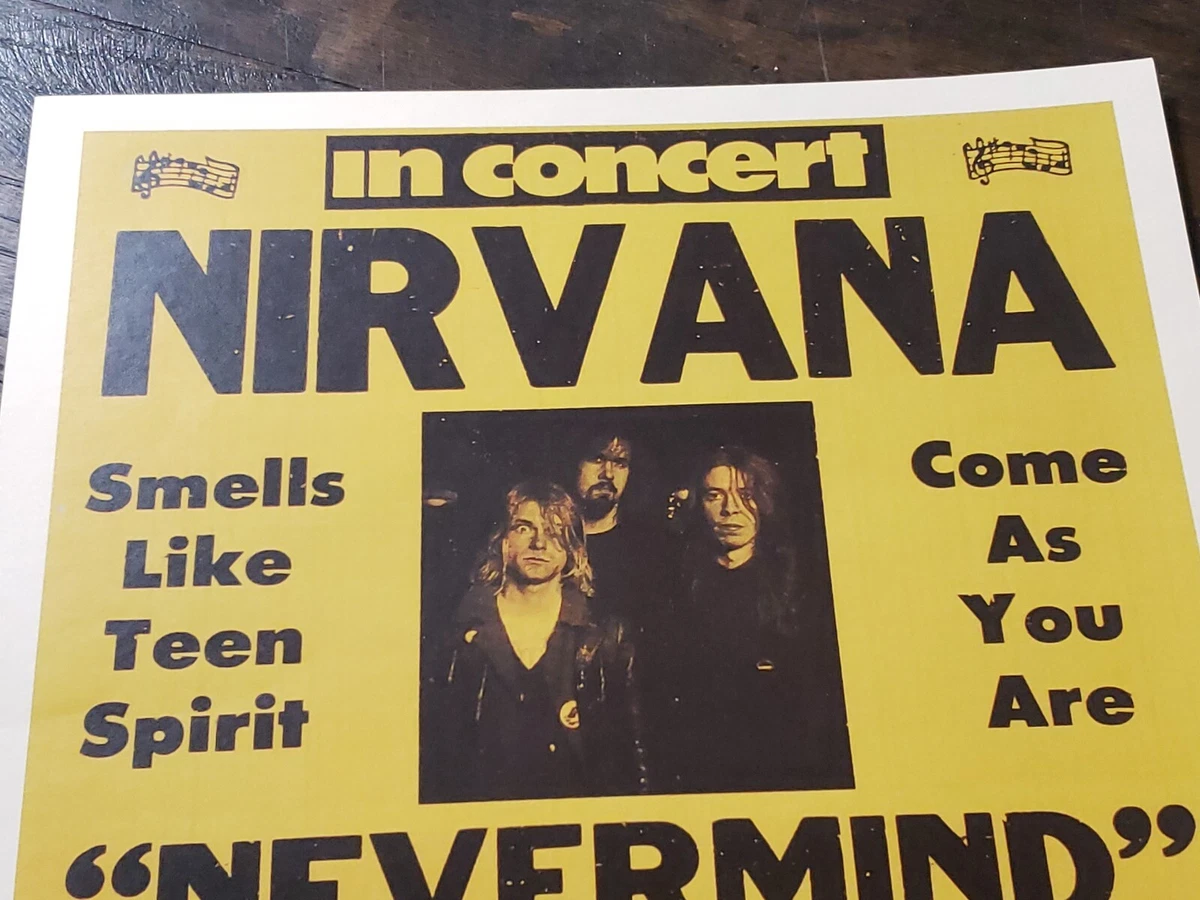 Nirvana Original Concert Poster Nevermind Rockin 1992 Tour 2nd