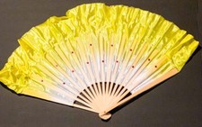 1 pc of Silk Dance Dancing Fan 30 16 inches Yellow