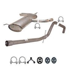 Auspuff Opel Meriva A 1.4i 1.6i 16V Mittelschalldämpfer Mitteltopf Auspuff Für Opel Meriva A 1.4i 1.6i – Mit Montagesatz, Aluminiert, 2003-2010 Doppelt Aluminiert