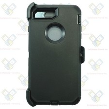Black for Apple iPhone 8 Plus Shockproof Defender Case w/Screen Belt Clip