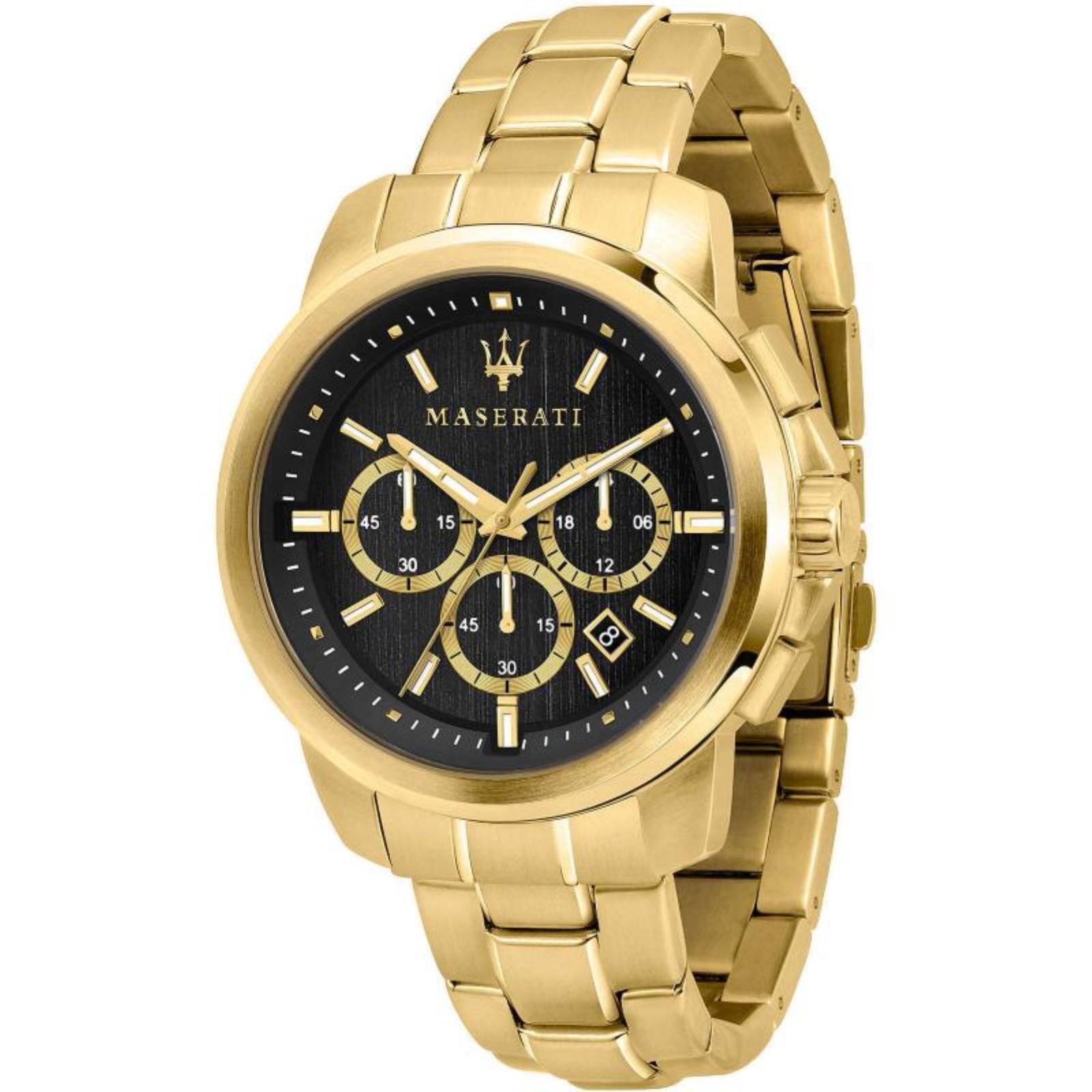 Orologio Uomo Cronografo Maserati R8873621013 Quadrante Nero Cinturino Acciaio O
