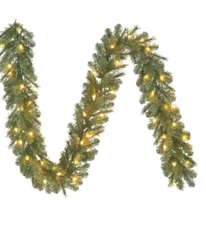 Home Decorators Collection - Wesley 9 ft.  Pre-Lit LED  Long Needle Pine Garland