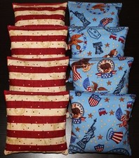Patriotic AMERICAN STARS Blue Red Cornhole Bean Bags ACA Regulation Quality