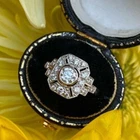 1.50 Ct Lab Diamond  Art Deco Edwardian Engagement Ring 14K White Gold FN
