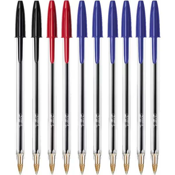 Bic Cristal Original Medium Point 1.0mm Ballpoint Pens Pack 10 Assorted