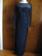 Ralph Lauren women's dark blue sequin sparked evening lined dress 4