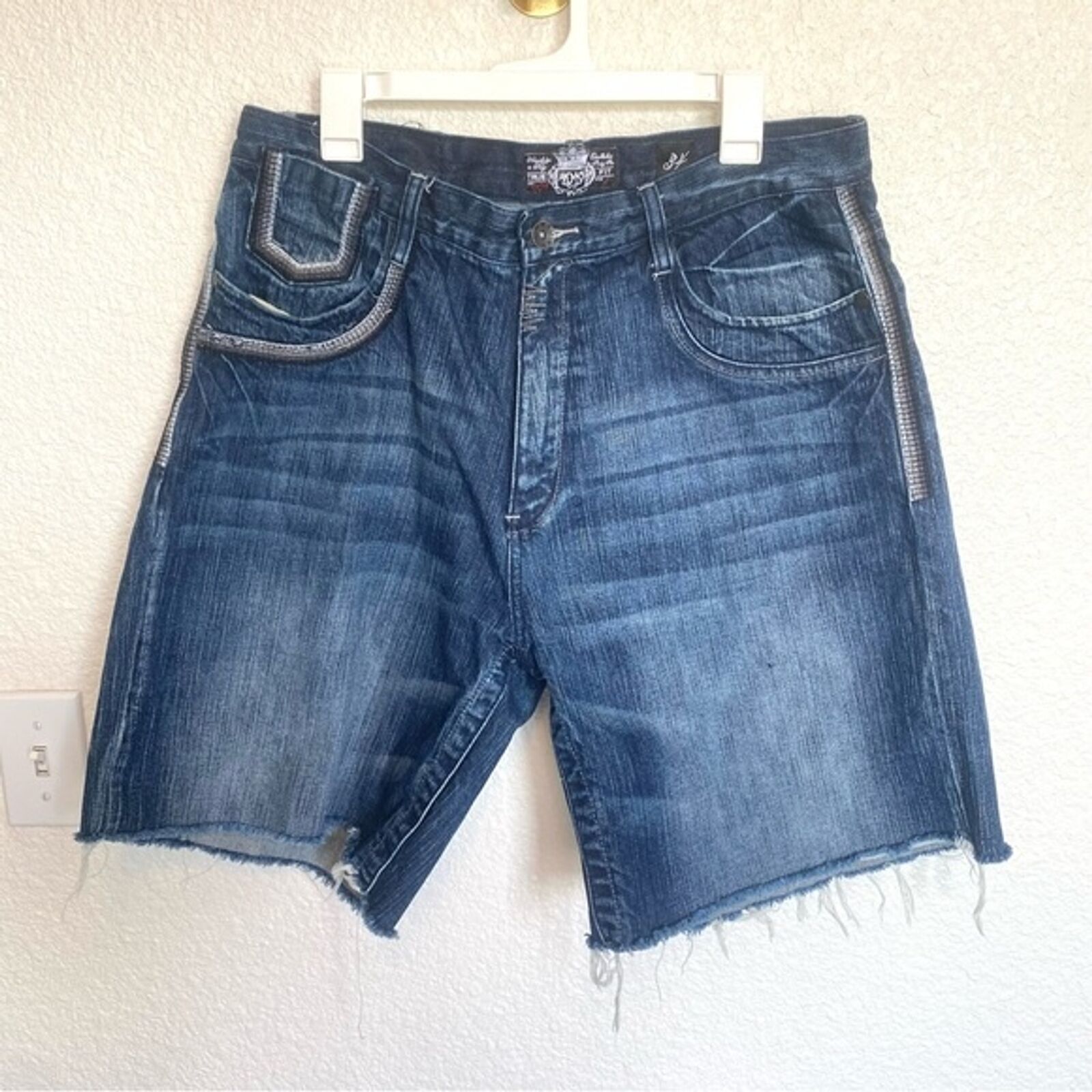 Vintage Akademiks Shorts Mens 34 Blue Y2K 90s Hip… - image 3