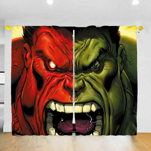 Rideaux de fenêtre blackout The Incredible Hulk 2 panneaux salon rideaux épais - Photo 1 sur 16