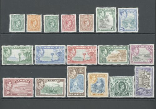 1938-52 JAMAICA - Stanley Gibbons # 121-133a - 18 Value Series - MNH** (16 Value - Picture 1 of 2