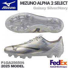 MIZUNO Soccer Cleats Mizuno Alpha 2 SELECT P1GA2565 04 Galaxy Silver/Navy 2025